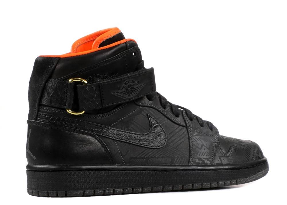 black jordans with a strap