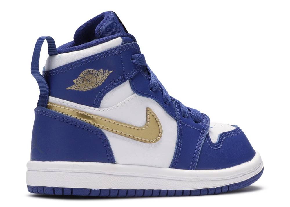 Air Jordan 1 Retro High Bt Gold Medal Blue Royal Deep Metallic White