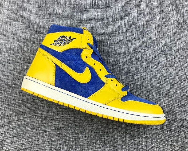 White yellow blue jordans