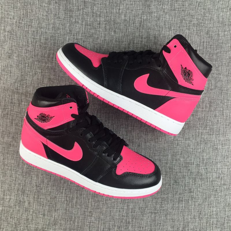 Nike Air Jordan 1 Retro black pink women basketball shoes - Febbuy