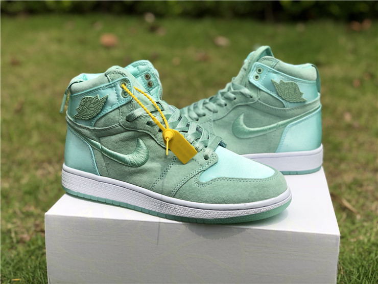 Nike Air Jordan I 1 Women Basketball Shoes Light Green All Febbuy