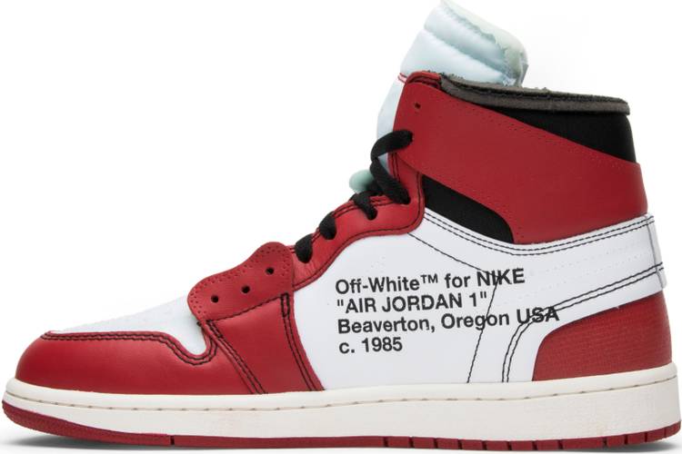 Nike OFF WHITE x Air Jordan I 1 Retro High OG Red White Black AA3834 ...