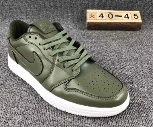 Nike Air Jordan 1 Retro Low Army green Men Basketball Shoes - Febbuy