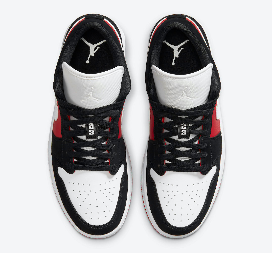 Wmns Air Jordan 1 Low White Gym Red Black Shoes DC0774-016 - Febbuy