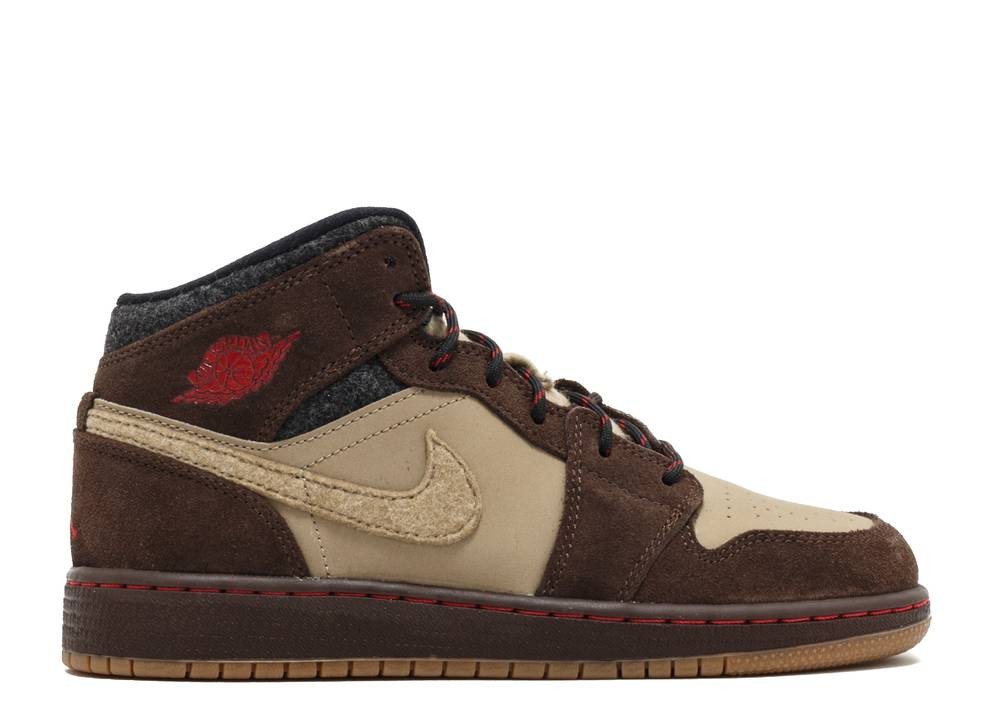 brown jordans mid