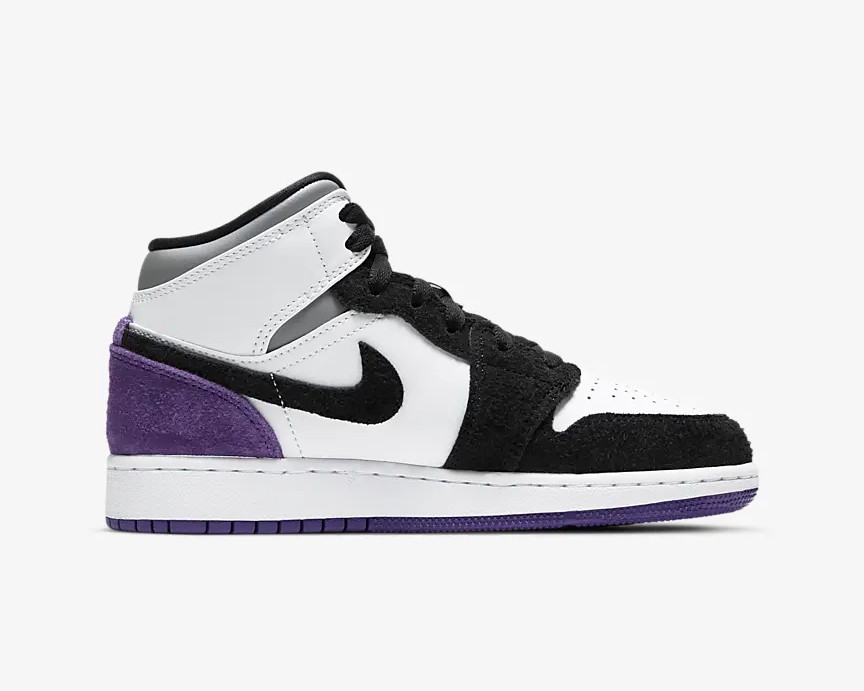 purple white black jordans