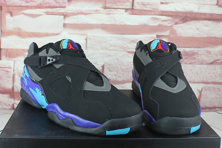 air jordan retro 8 black purple aqua