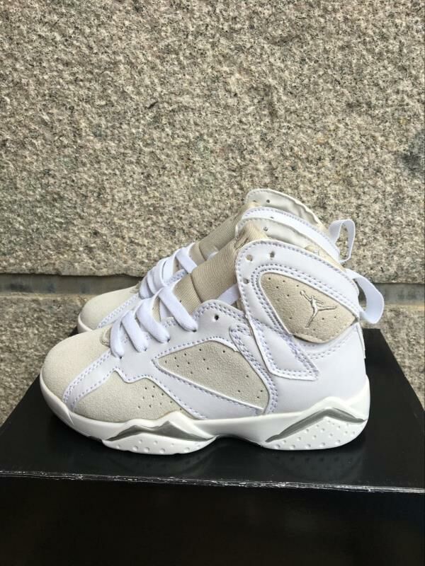 Nike Air Jordan VII 7 Kid Toddler Shoes White Light Brown 304772 - Febbuy