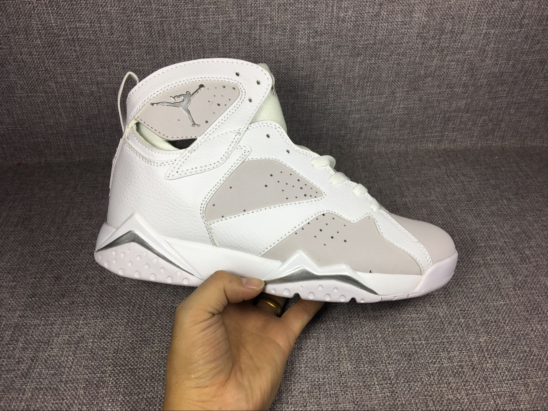 Nike Air Jordan VII 7 Retro Men Basketball Shoes White Grey 304775120 Febbuy