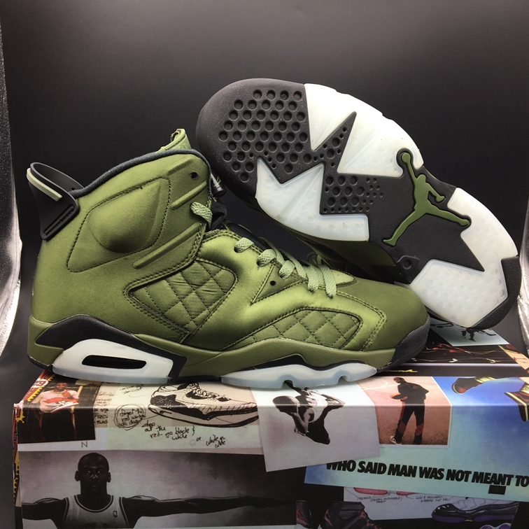 Nike Air Jordan 6 Men Basketball Shoes Camo Green AH4614-303 - Febbuy