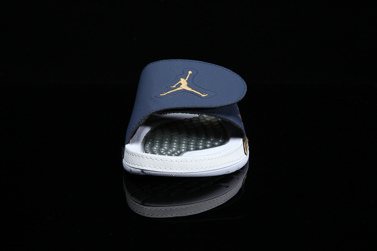 Nike  Jordan  Hydro 6 white deep blue gold men Sandal  Slides 