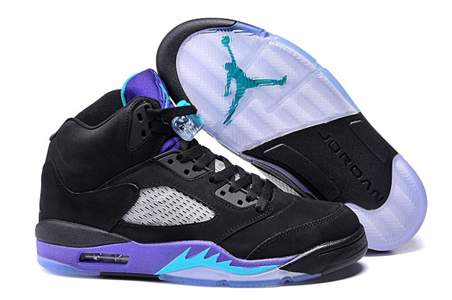 Nike Air Jordan 5 Retro Black Grape Black New Emerald Ice