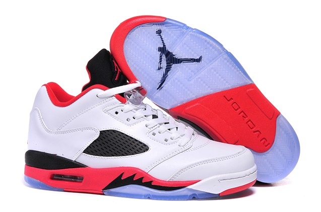 jordan 5 white and red