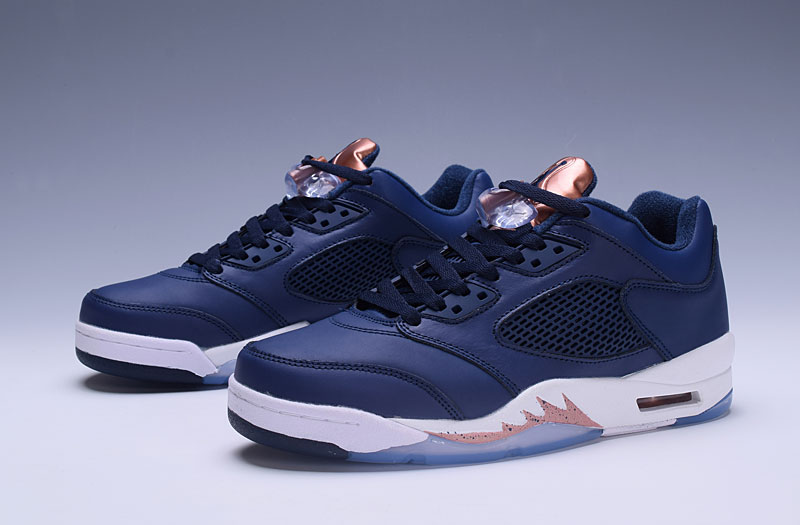 Nike Air Jordan Retro 5 V Low Obsidian White Bronze Navy 819171-416 - Febbuy