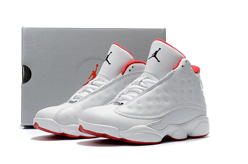 Nike Air Jordan XIII 13 Retro Kid white red basketball Shoes 414571-103 - Febbuy