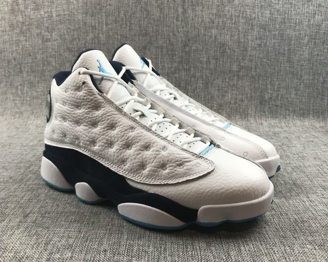 Air Jordan 13 White Black Dark Powder Blue Shoes 414571144 Febbuy