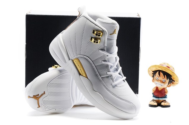 retro 12 white and gold