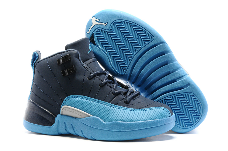 Nike Air Jordan XII 12 Kid Children Shoes Royal Blue Sky ...