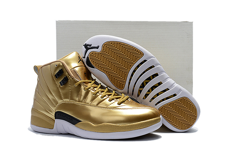Nike Air Jordan 12 Pinnacle Metallic Gold Men Shoes - Febbuy