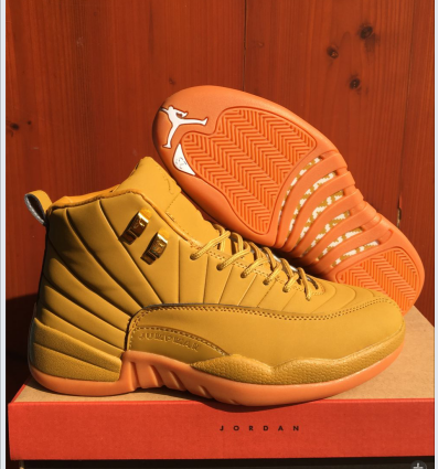 Nike Air Jordan XII 12 All yellow men Basketball Shoes - Febbuy