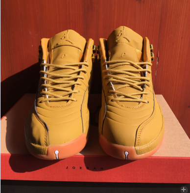 Nike Air Jordan XII 12 All yellow men Basketball Shoes - Febbuy
