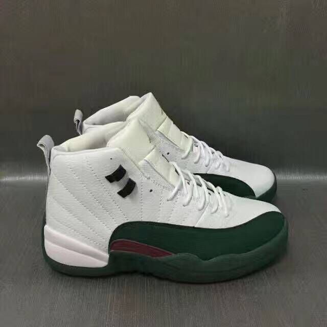 green and white jordan 12