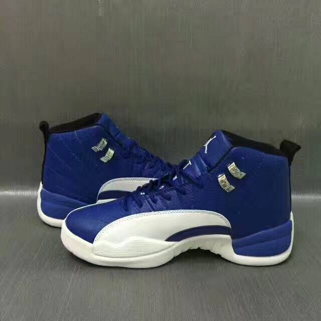 Nike Air Jordan XII 12 Retro Royal Blue White Men Basketball Shoes - Febbuy