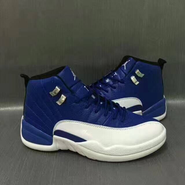 Nike Air Jordan XII 12 Retro Royal Blue White Men Basketball Shoes - Febbuy