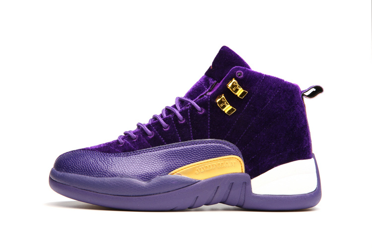 yellow and purple jordan 12