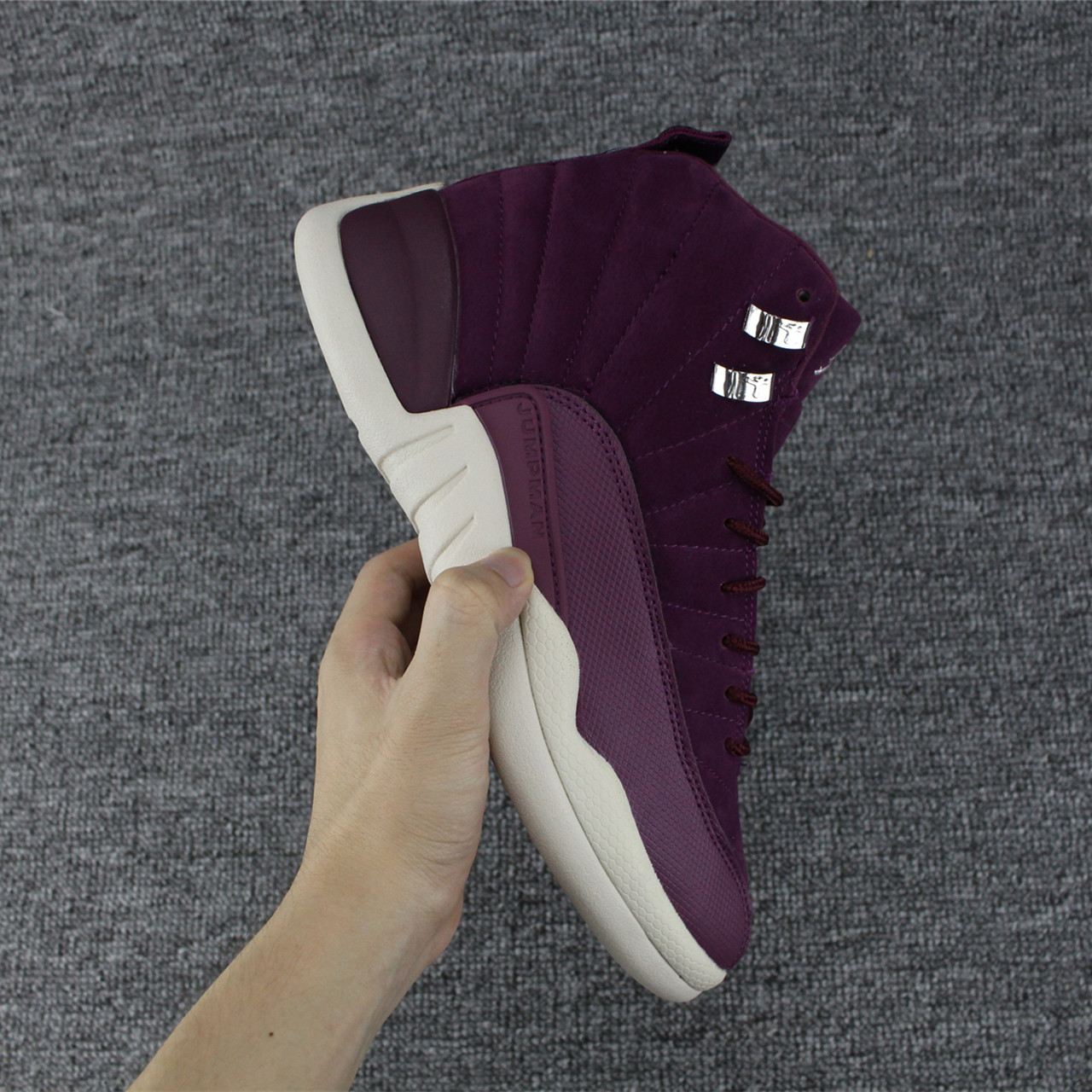 jordan 12 purple and black outfit