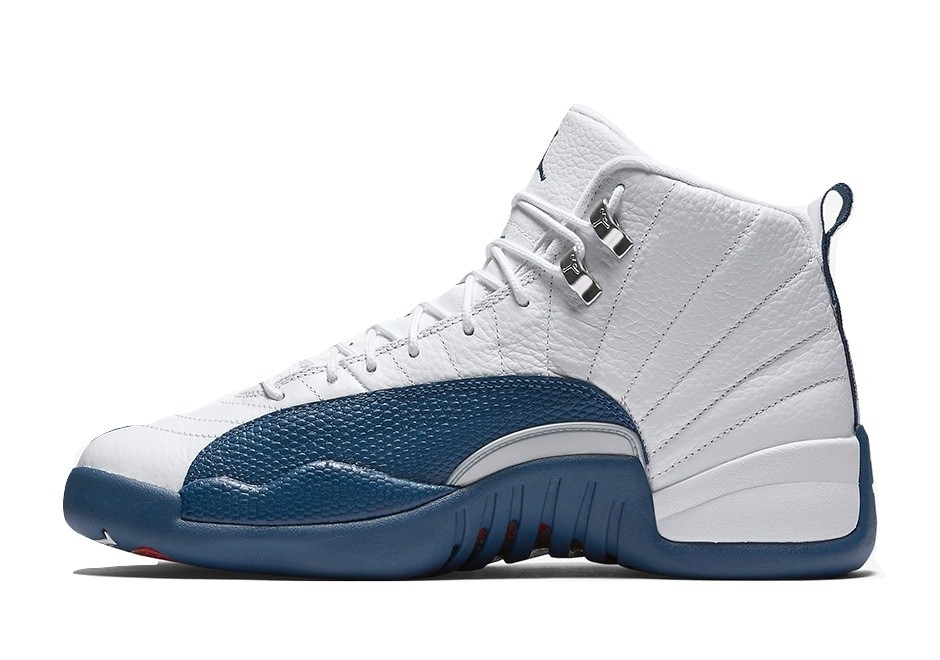blue and white jordans 12