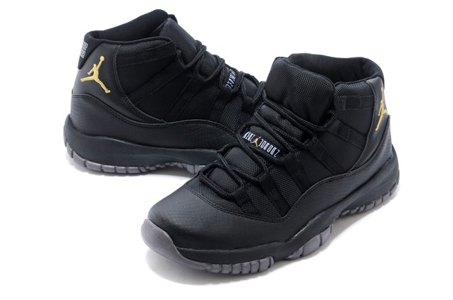 Nike Air Jordan XI 11 Retro Black Gold Men Shoes 378037 ...
