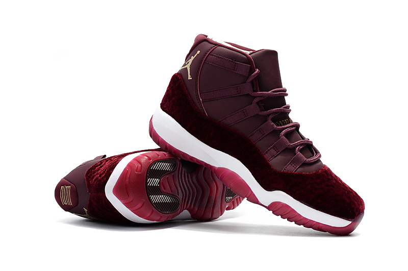 Nike Air Jordan XI 11 Retro Maroon White Men Shoes - Febbuy