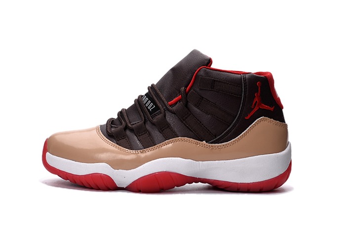 Nike Air Jordan XI 11 Retro Men Shoes Basketball Sneakers Beige Brown Red White 378037 - Febbuy