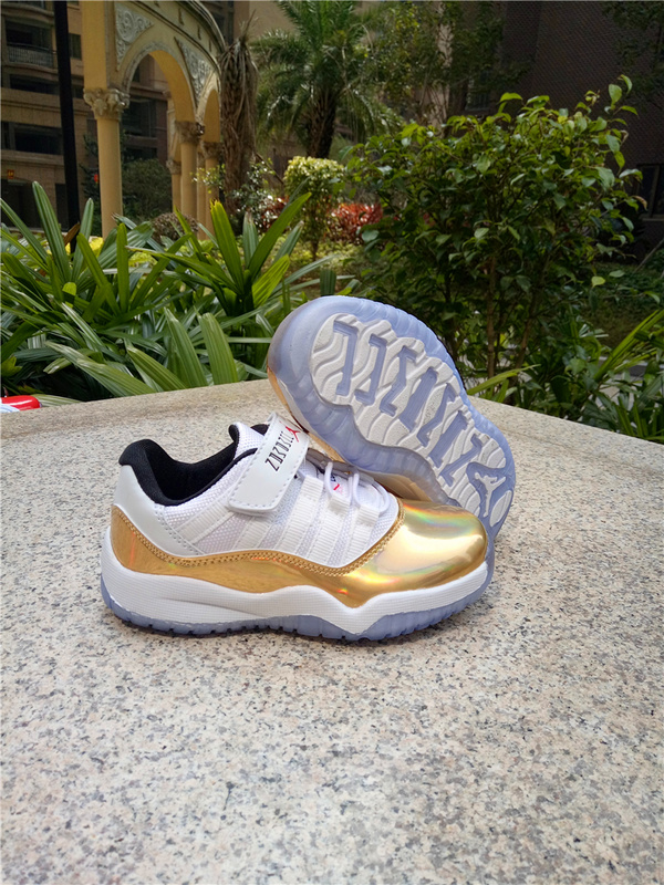 Nike Air Jordan XI 11 Retro Low Gold kids shoes Febbuy