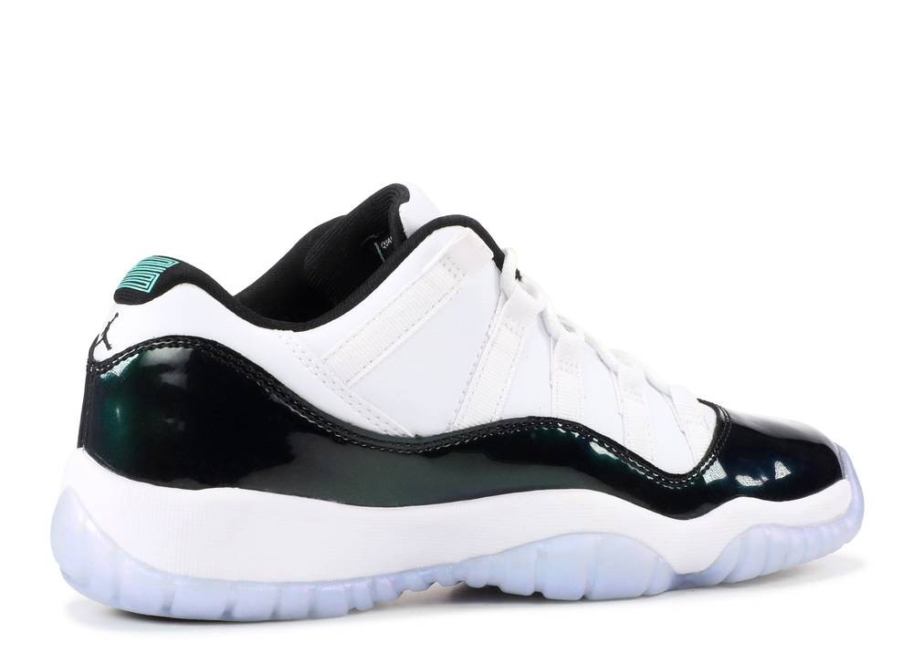 Air Jordan 11 Retro Low Bg Gs Emerald White Rise Black 528896-145 - Febbuy