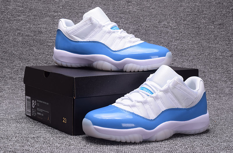 Nike Air Jordan XI 11 Retro Low Men Shoes White Light Blue 528895106 Febbuy