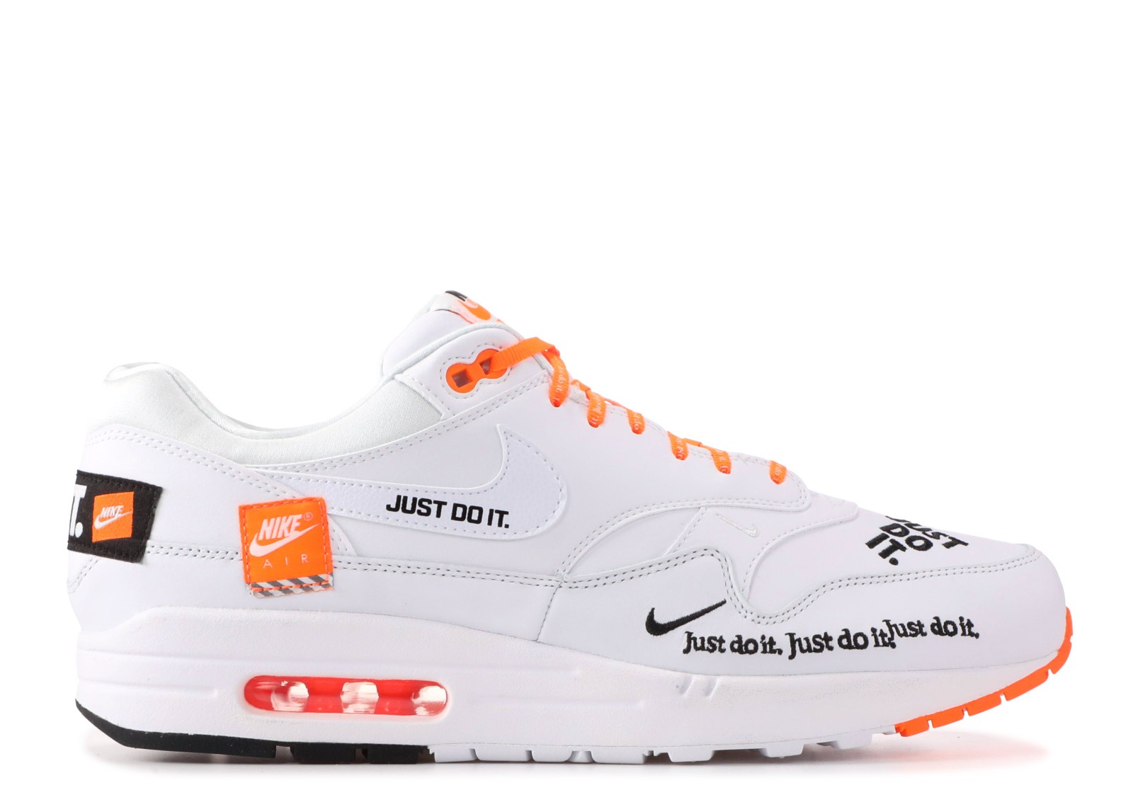 white air max with orange