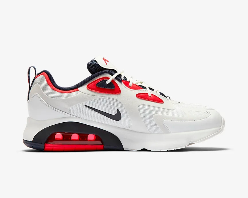 Nike Air Max 200 Summit White Platinum Tint University Red Obsidian ...