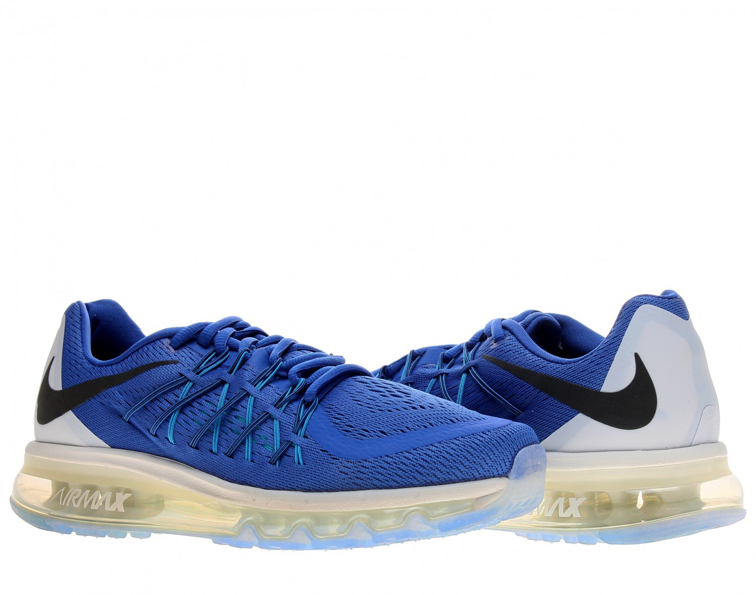 Nike Air Max 2015 Game Royal Black White Blue Lgn Mens Running Shoes 698902400 Febbuy