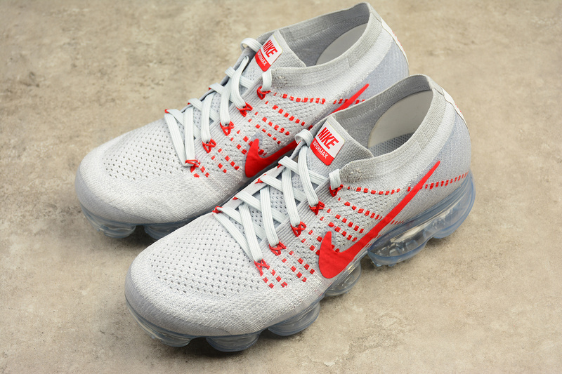 Nike Air VaporMax Flyknit OG Pure Platinum Univsersity Red White 849558-006 - Sepsport