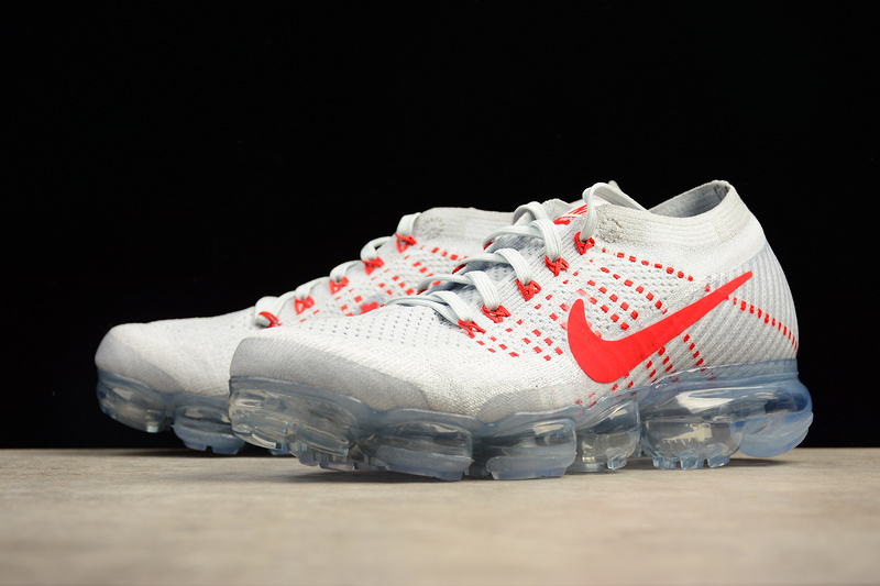 Mens NIKE AIR VAPORMAX FLYKNIT OG Pure Platinum Univsersity Red White 849558-006 - Febbuy
