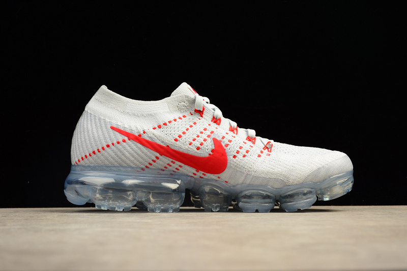 Mens NIKE AIR VAPORMAX FLYKNIT OG Pure Platinum Univsersity Red White 849558-006 - Febbuy