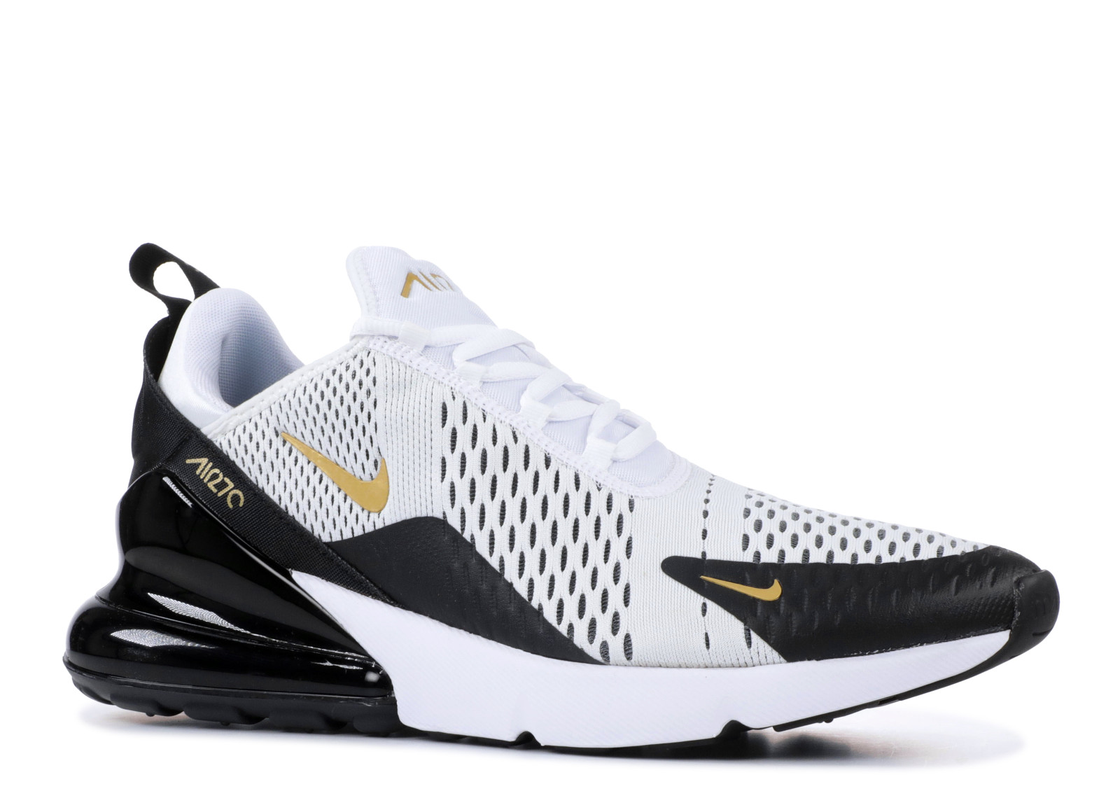 nike air max 270 white black metallic gold
