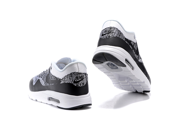 Nike Air Max 1 Ultra Flyknit White Black Oreo NEW DS NSW Running Shoes HTM 843384-100 - Febbuy