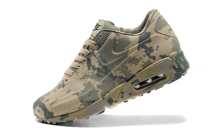 Nike Air Max 90 Camouflage Green Beige Men Running Shoes - Febbuy