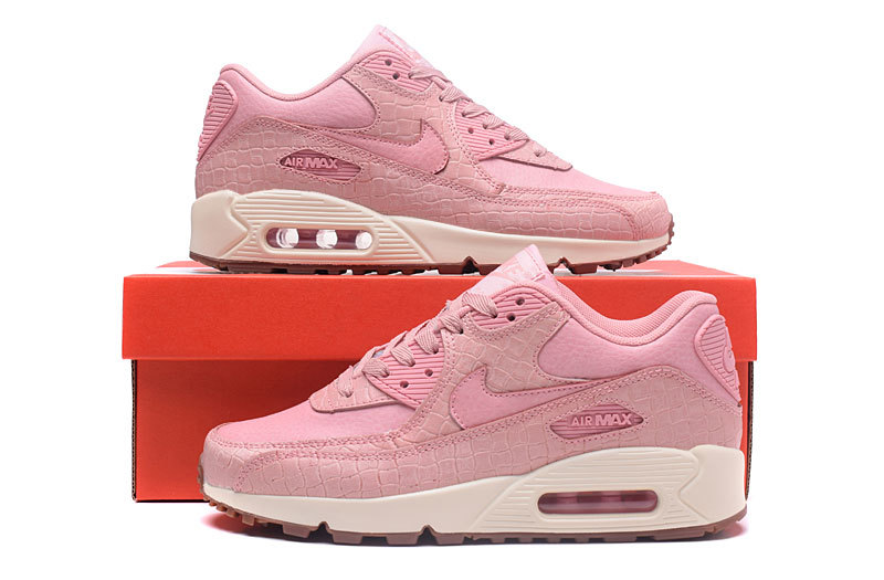 Nike Air Max 90 Classic pink Grass matte pattern women Running Shoes 443817-600 - Febbuy