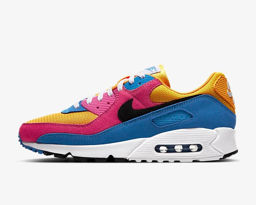 pink blue and yellow air max 90