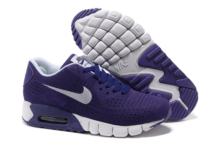 Nike Air Max 90 Current Moire Women Running Shoes Purple White 344081-017 - Febbuy