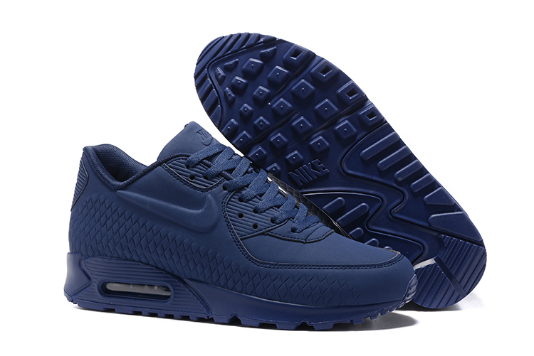 Nike Air Max 90 Woven Men Training Running Shoes Navy Blue 833129-011 ...